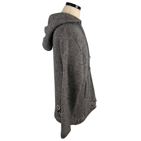 Caldwell 60's Hand Fashioned Gray Wool Hooded Zip-Up Cardigan With Polar Bear L - Picture 4 of 14
